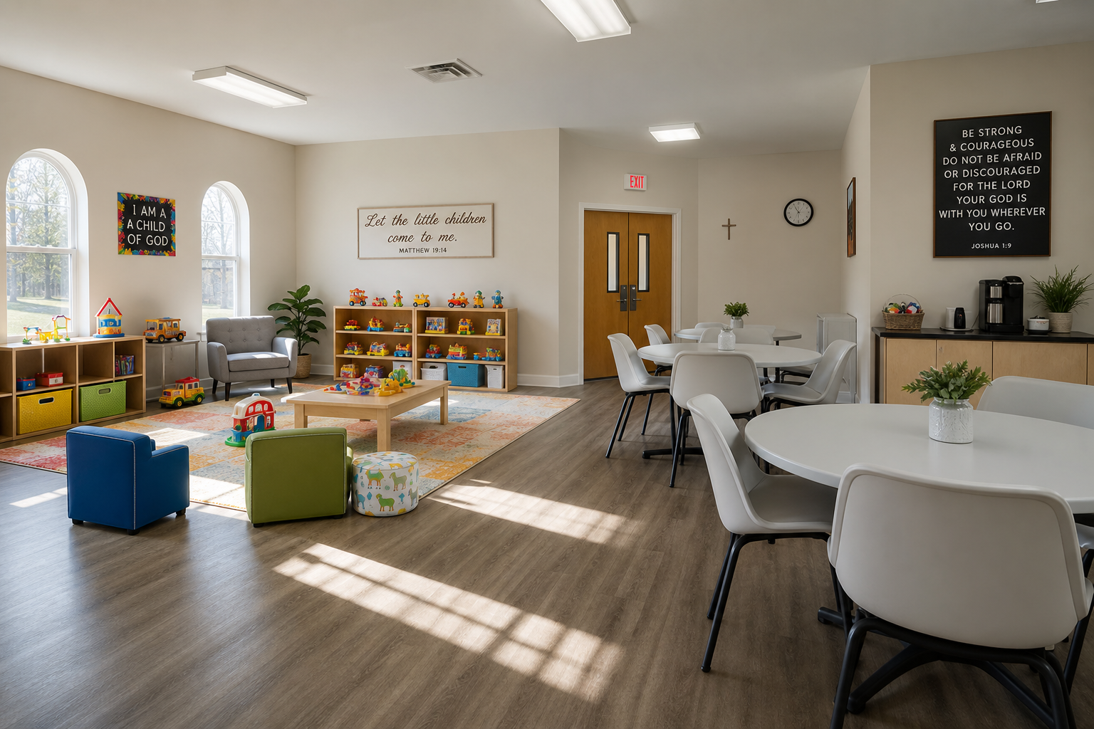 Clean, welcoming church or daycare space