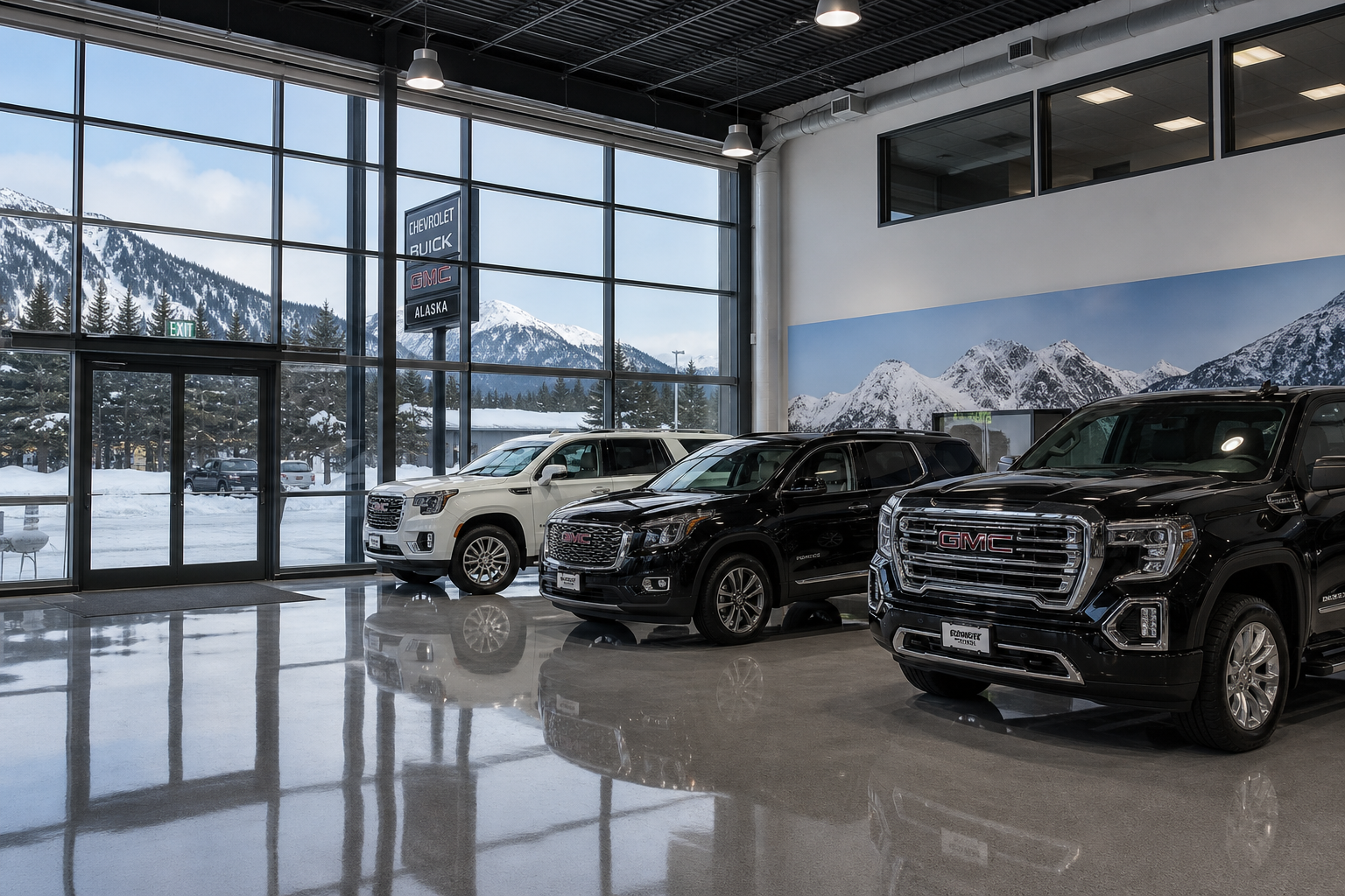 Clean, professional auto showroom