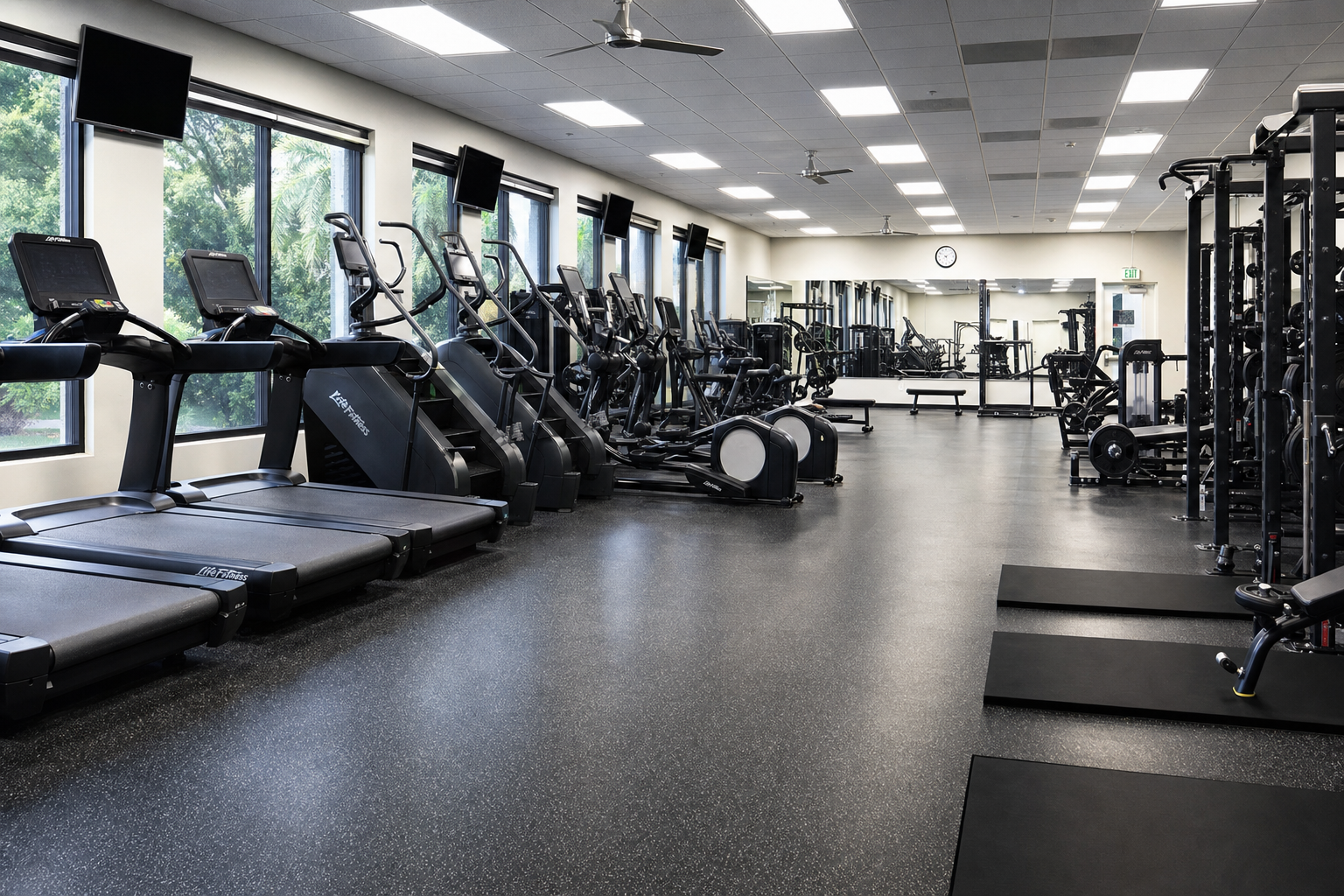 Clean, modern fitness facility