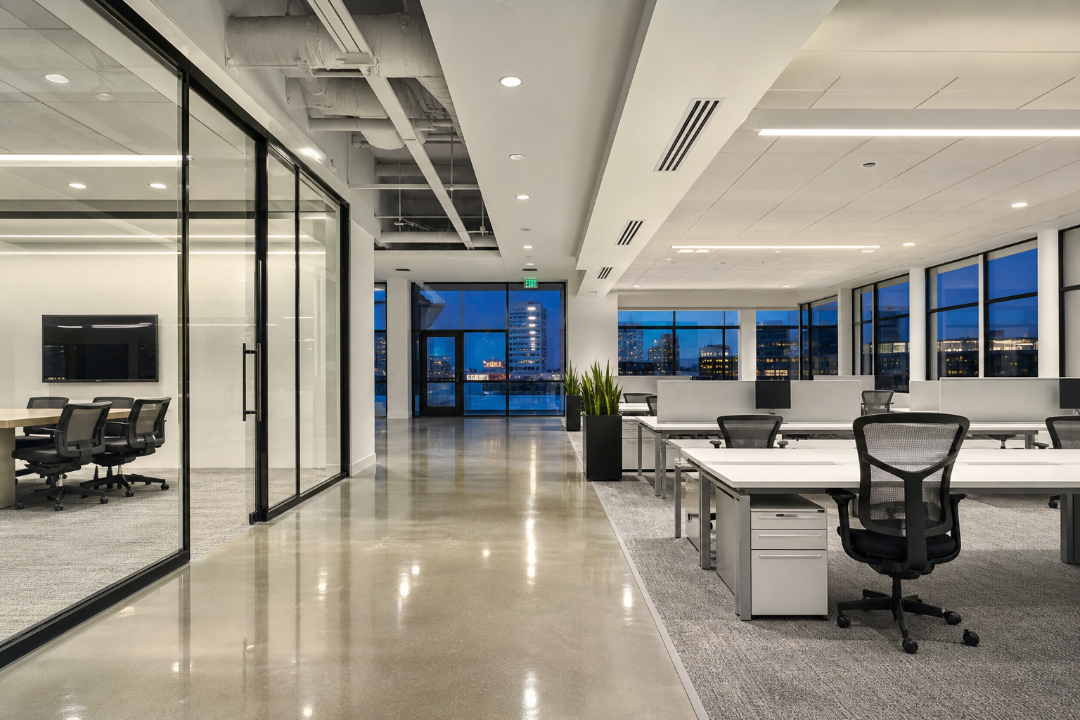 Clean, professional office space